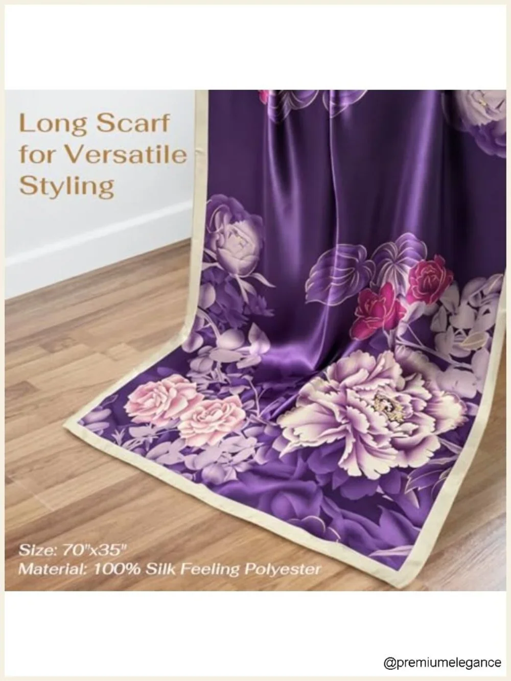 Large Satin Scarf Shawl Wrap Lightweight